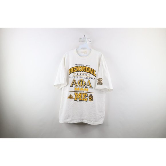 Vintage 90s Mens XL Alpha Phi Alpha Fraternity Phenomenal Black Man T-Shirt USA
